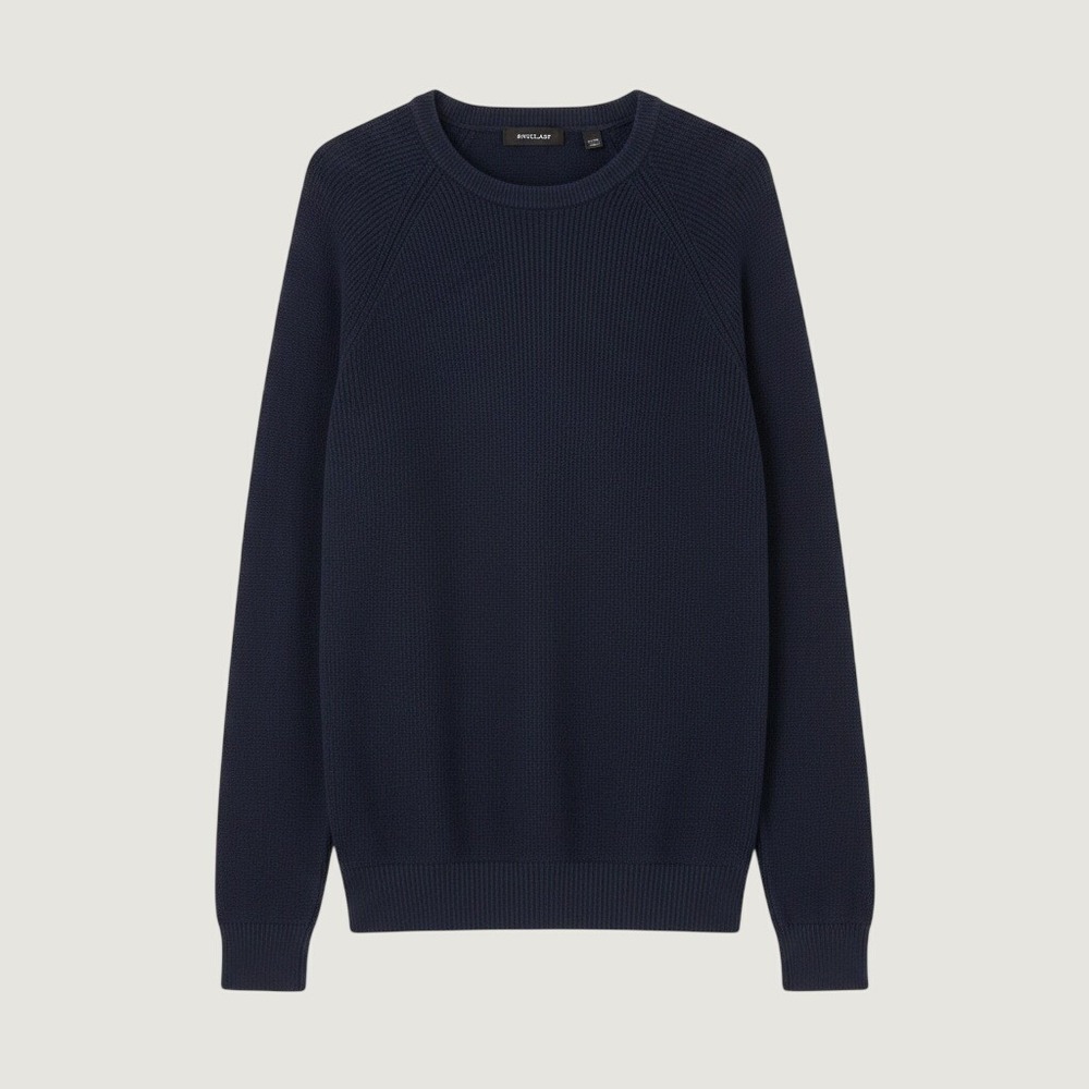 Strellson Sweater Anton-R Mercerized Cotton Blue Small